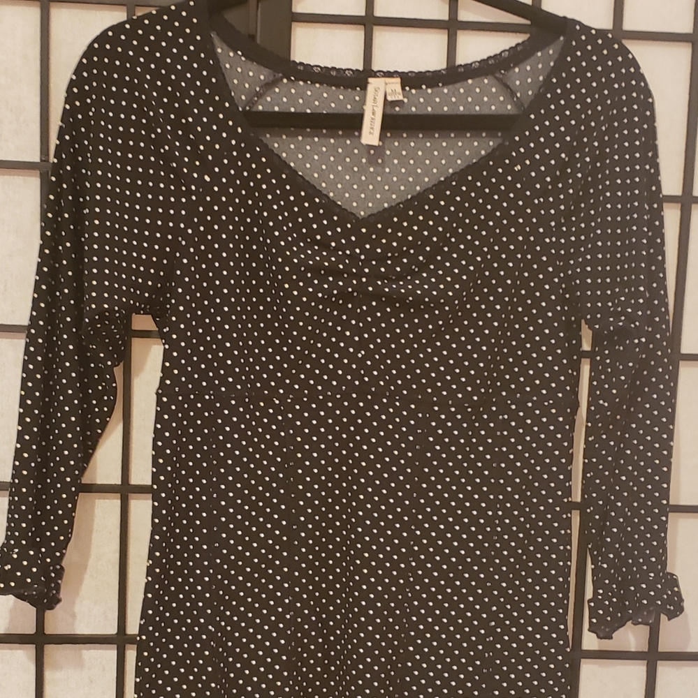 Susan Lawerence Ladies Polka Dot blk-wt   Sz M
